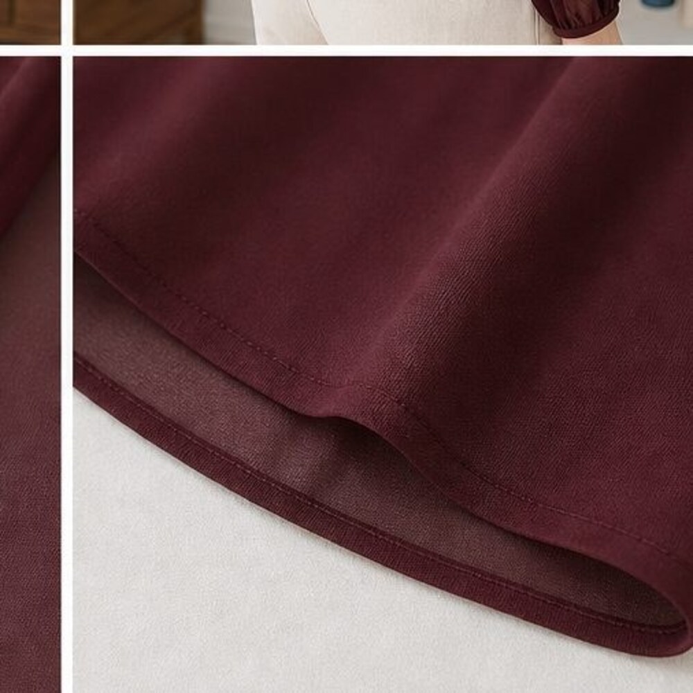 Burgundy Tunic Blouse - Picture 6 of 6